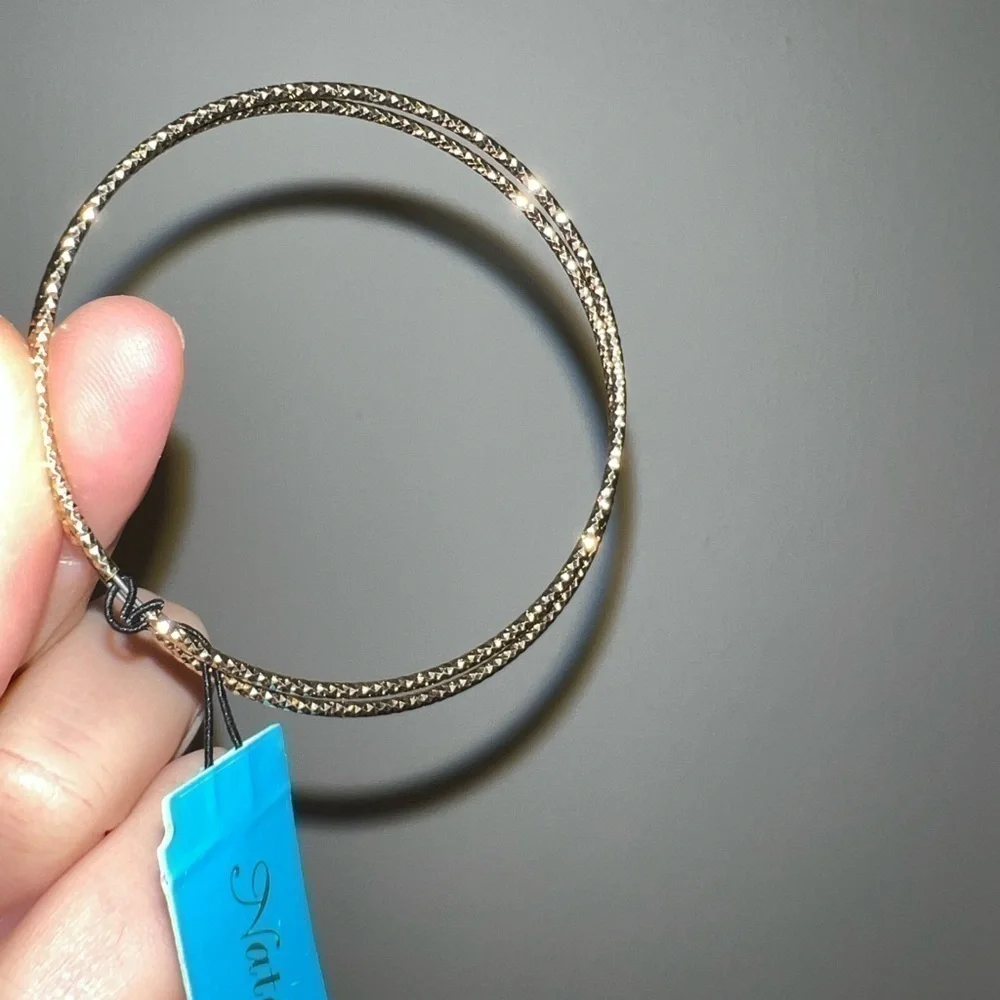 NWT - Natasha‎ gold hoops approximately 2.5” in diameter